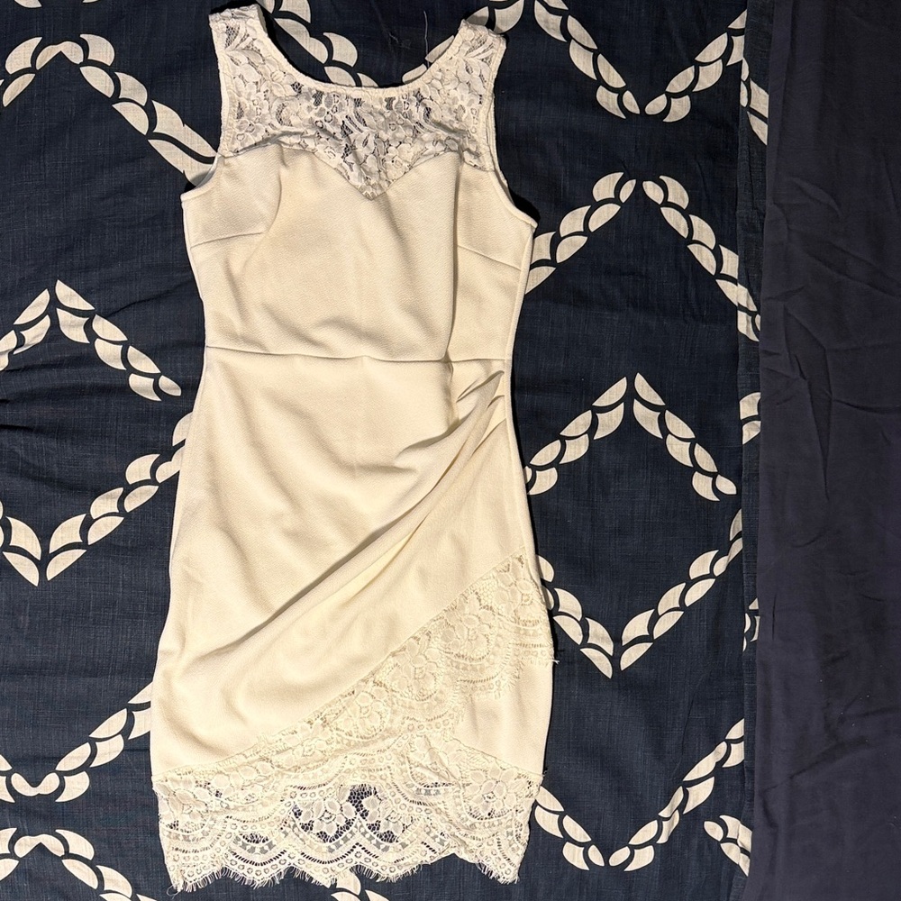 Mystic Ivory Lace Mini Dress